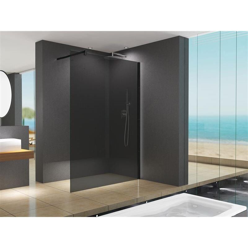 LiLy - Cabine de douche à paroi de douche 120x200 cm verre gris - Buylando