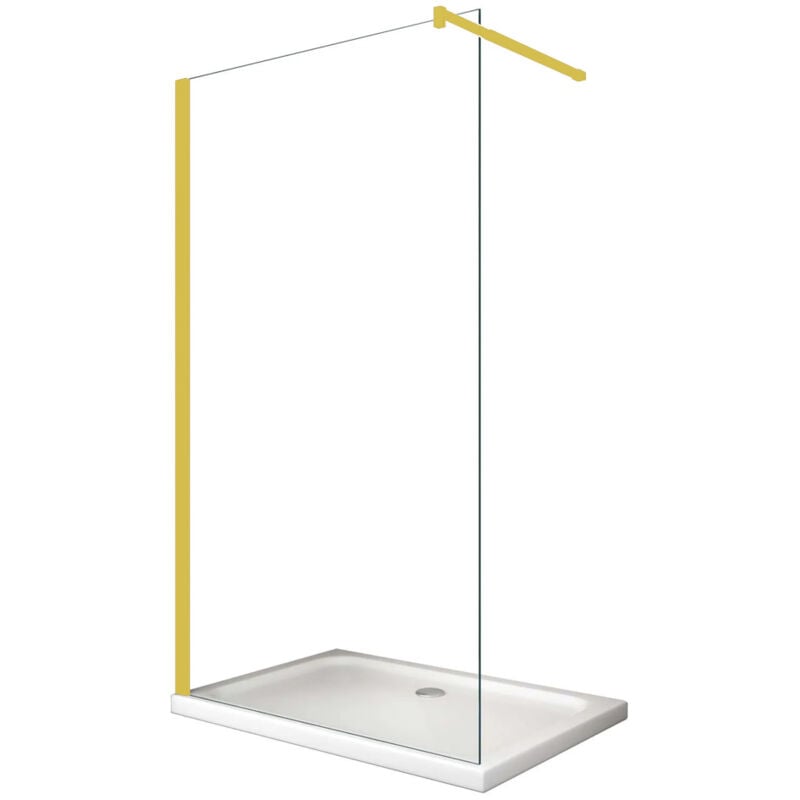 Buylando - LiLy - Paroi de douche 30x200 cm paroi de douche verre clair or
