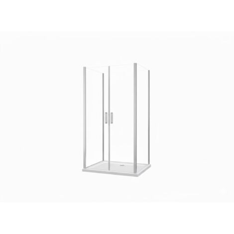 BuyLando Nora 100x80x100 cm H: 195 cm U Form Duschkabine Klarglas