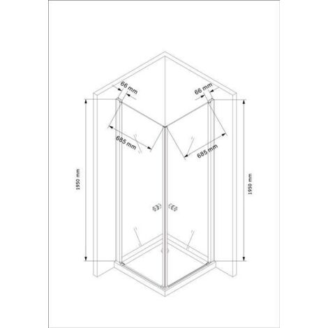 BuyLando Sofia 80x80x195 cm Eck Duschkabine Klarglas