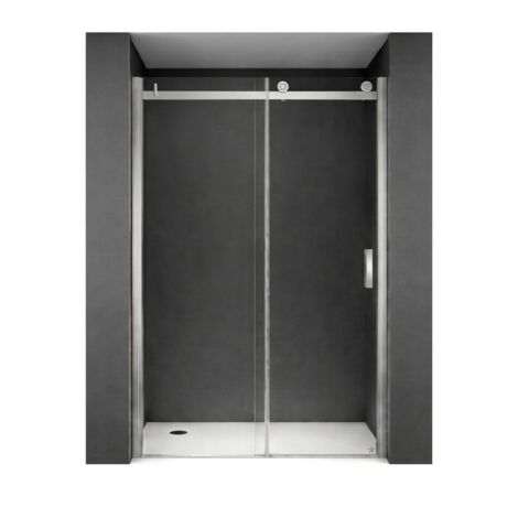 BuyLando Viktoria 105x195 cm Nischendusche mit Schiebetür - Silber Beschläge
