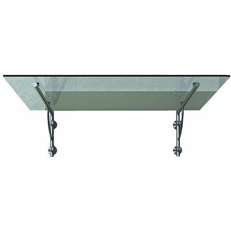 BuyLando.Shop Glasvordach Klarglas 160x90cm LB / 13.1mm VSG / TÃ¼rvordach TÃ¼rdach Edelstahl V2A  (2x Halterung)