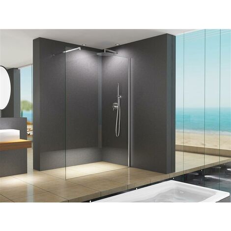 Parete doccia Walk In EX101 vetro temprato Effetto-specchio - 10mm -  larghezza selezionabile