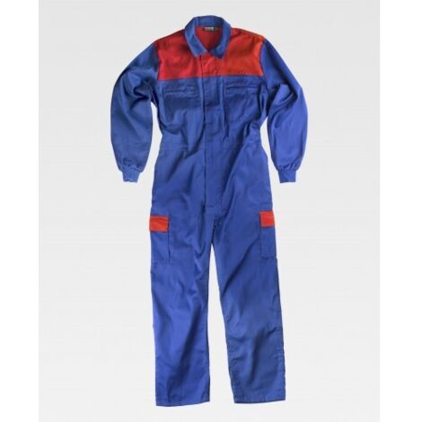 Buzo básico de trabajo multibolsillos Combi WORKTEAM C4502 62 Azulina+Rojo