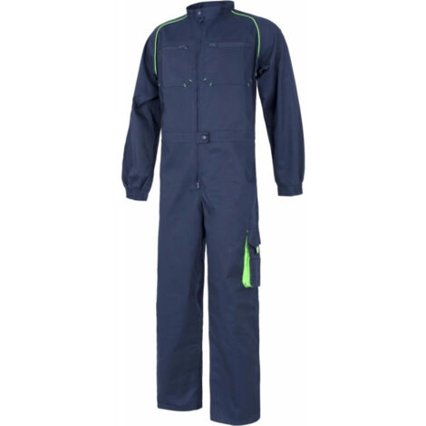 Buzo combinado de manga ranglán WORKTEAM Future WF1642 62/64 Marino+Verde Flúor