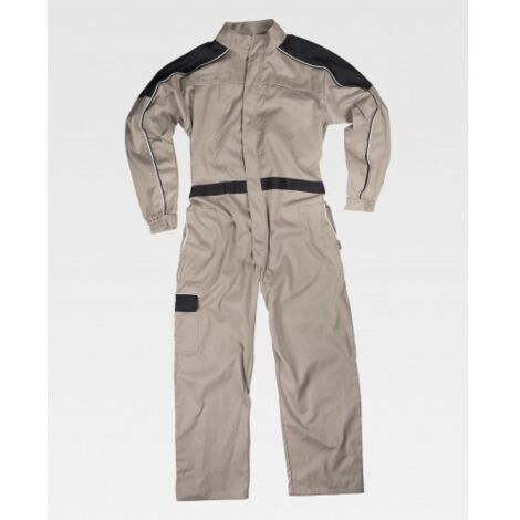 Buzo de trabajo Combi combinado en hombro y manga WORKTEAM C4504 66 Beige+Negro