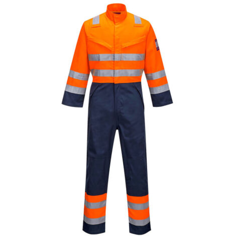 Buzo de trabajo Modaflame RIS uso multi-riesgo naranja/marino MV29 XXL Naranja flúor / Azul marino