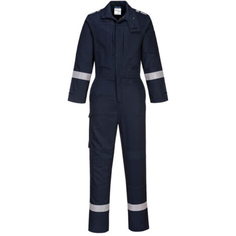 Buzo ligero de trabajo con paneles elásticos Bizflame Plus FR501 XL Azul Marino