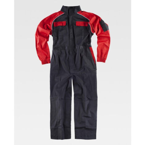 Buzo técnico para trabajo con refuerzo en rodillas Combi WORKTEAM C4503 60 Negro / Rojo