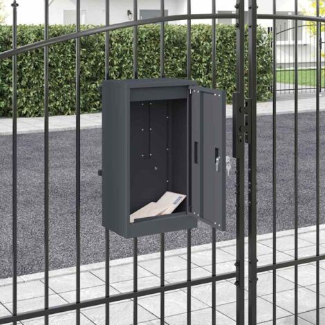 Buzón Antracita 30 x 23 x 55 cm Acero vidaXL