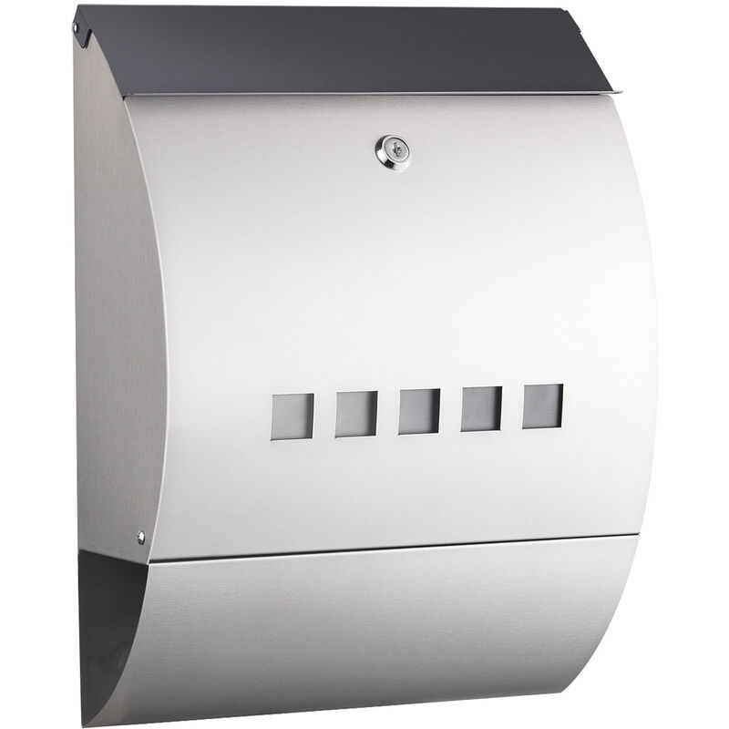 

Buzón con compartimiento para periódicos V32 buzón de pared de acero inoxidable plateada