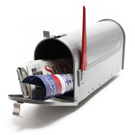 Buzón correo US Mail diseño americano gris plateado decorativo correo cartas con bandera vintage