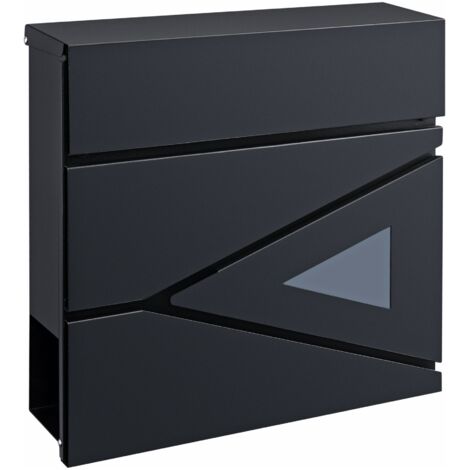 Buzón de acero galvanizado 37 x 37 x 11 cm gris antracita 030006531