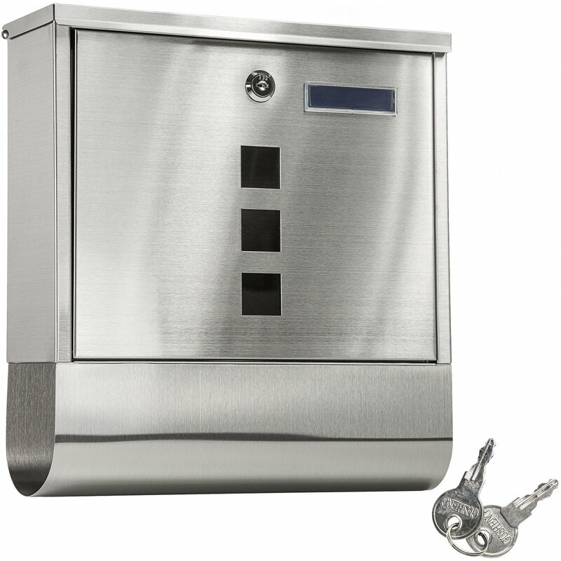 

Buzón de acero inoxidable con compartimento para periódicos tipo 1 - buzón exterior de correo, buzón para cartas con compartimento para periódicos,