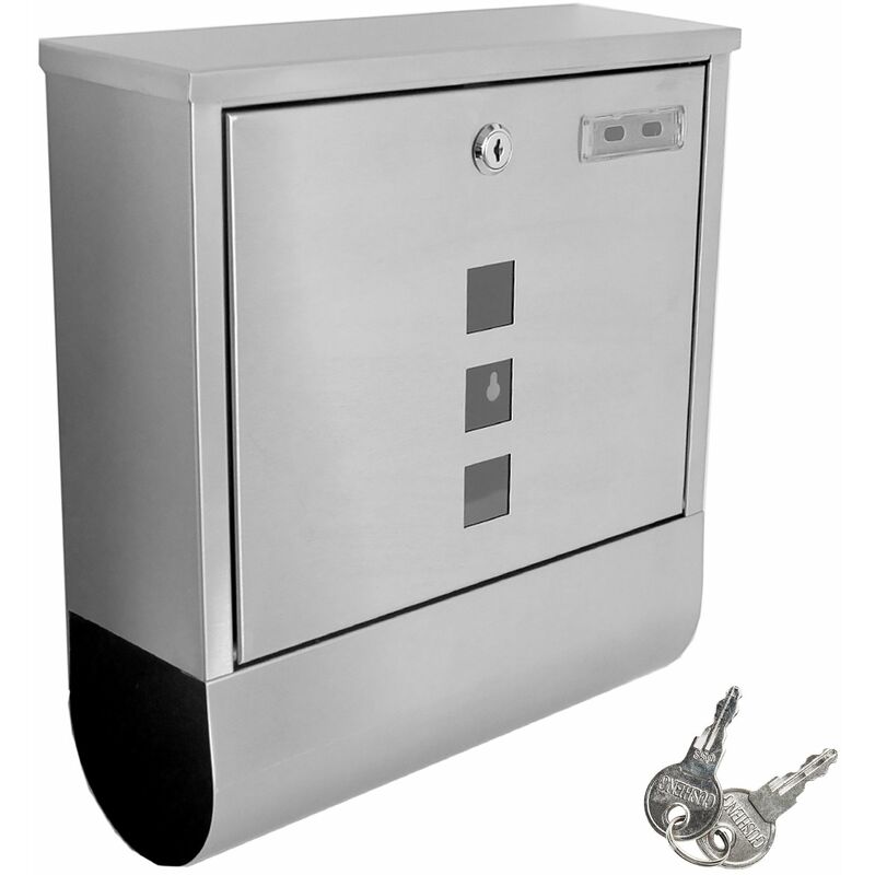 

Buzón de acero inoxidable con compartimento para periódicos tipo 2 - buzón exterior de correo, buzón para cartas con compartimento para periódicos,