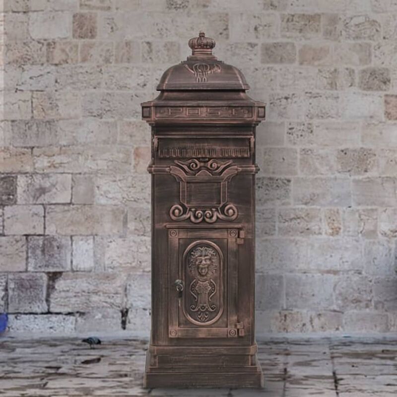 

Buzón de columna de aluminio estilo vintage inoxidable bronce