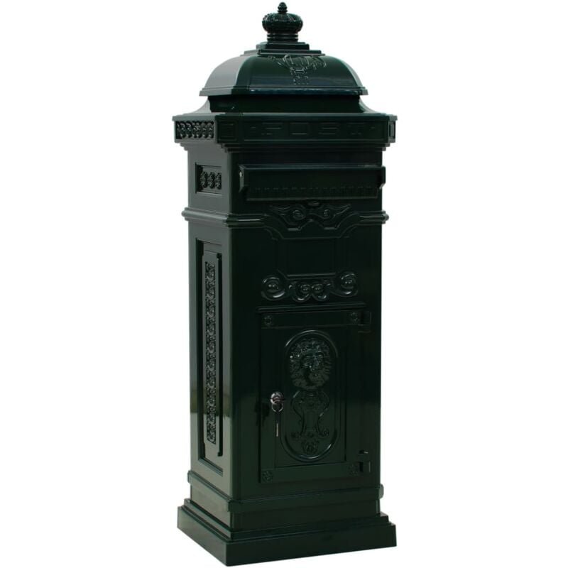 

vidaXL Buzón de Columna de Aluminio Estilo Vintage Inoxidable Verde - Verde