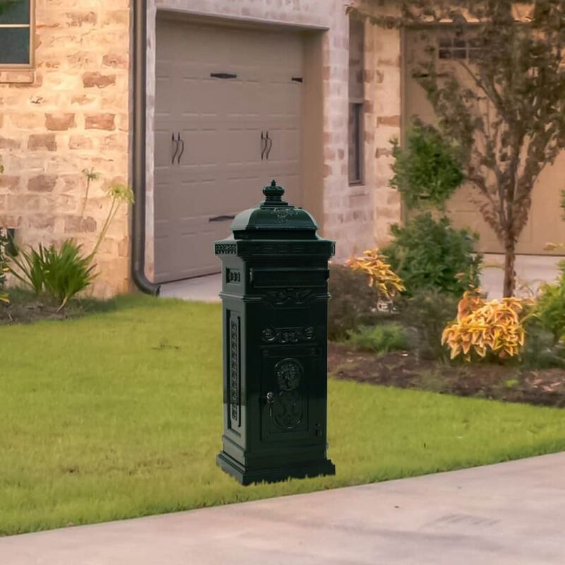 

Buzon de columna de aluminio estilo vintage inoxidable verde