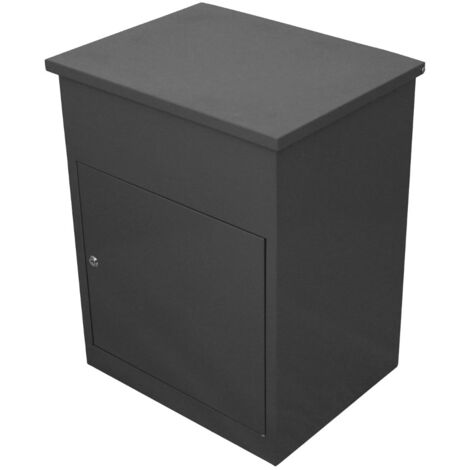 Buzón de Correo Gris para Paquetes Montado en la Pared Seguro Buzón de Correo Inteligente para Exteriores Resistente a la Intemperie Acero Galvanizado  5 Llaves  58 x 36 x 46cm