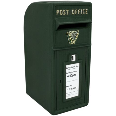 Buzón de Correos Verde Royal Mail Post Box Buzon de Pared Exterior Resistente al Agua con Cerradura+Soporte de Pared+Pernos+2 Llaves para Entrega de Paquetes Regalos Postales Capacidad 5kg/200 Cartas