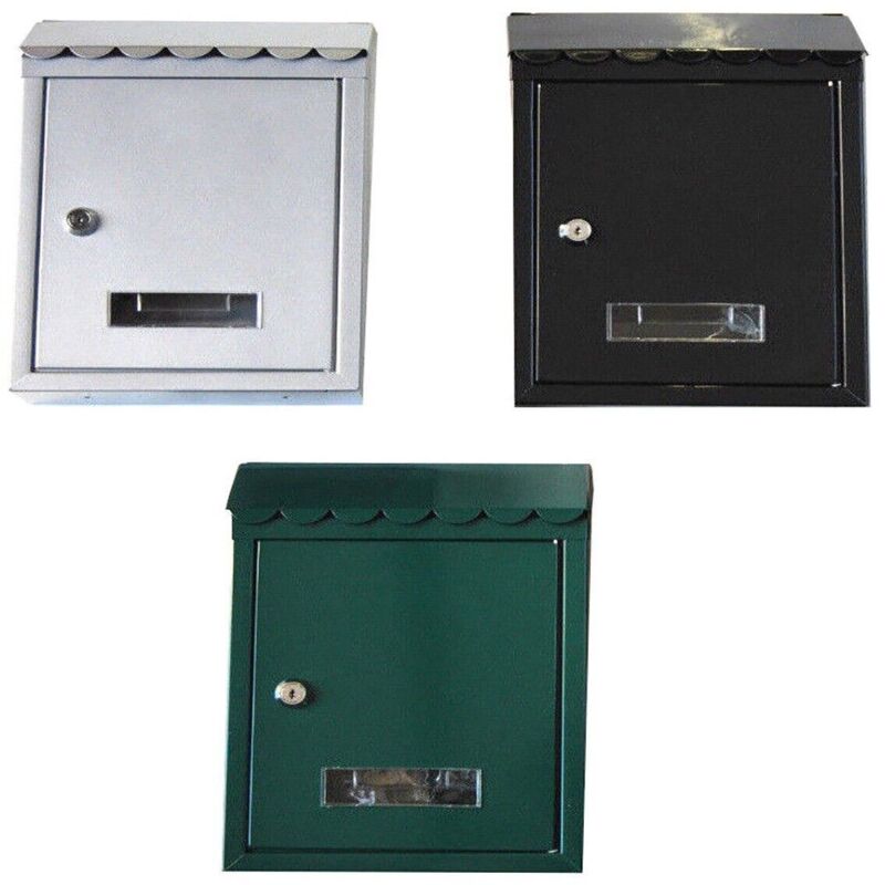 Buzón De Hierro Con Orificio Para Cartas, Exterior De Metal Pintado Y Llaves