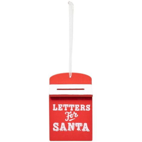 Buzón de madera navideño 9cm rojo - Atmosphera créateur d'intérieur