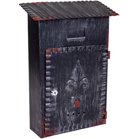 Buzón de metal negro 27x11x37