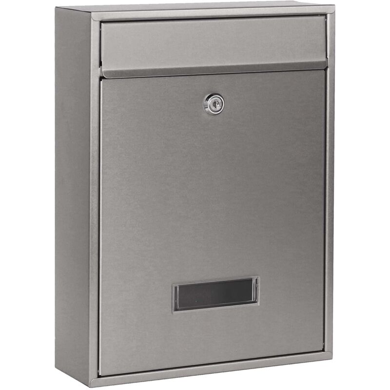 

Wiltec - Buzón de pared Correo Postal Cartas Grupo decorativo Plateado polvo V10