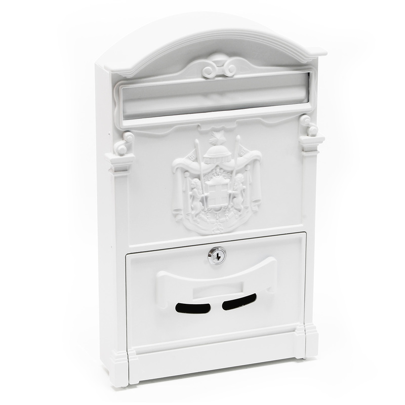 

Buzón diseño Antiguo Decorativo Pared Blanco llaves Cerradura Placa Identificación