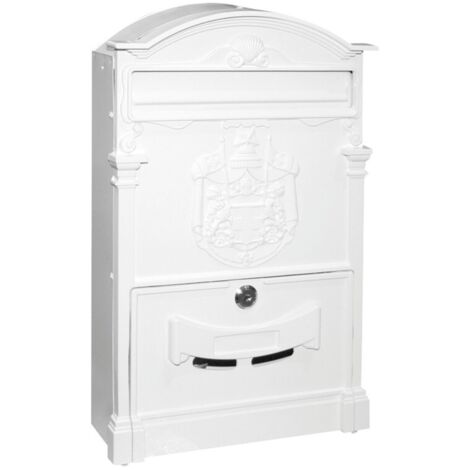 Buzon Exterior 25X8X40,8Cm Natuur Aluminio Blanco Imperio Nt97367