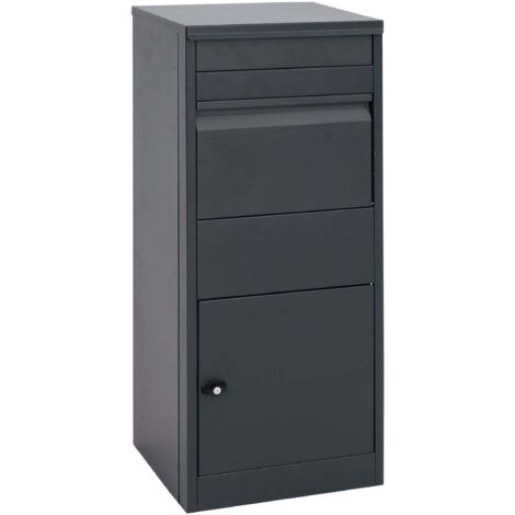 Buzón para paquetes HHG-092, Buzón para paquetes Buzón de pie Buzón tamaño L, antracita galvanizado