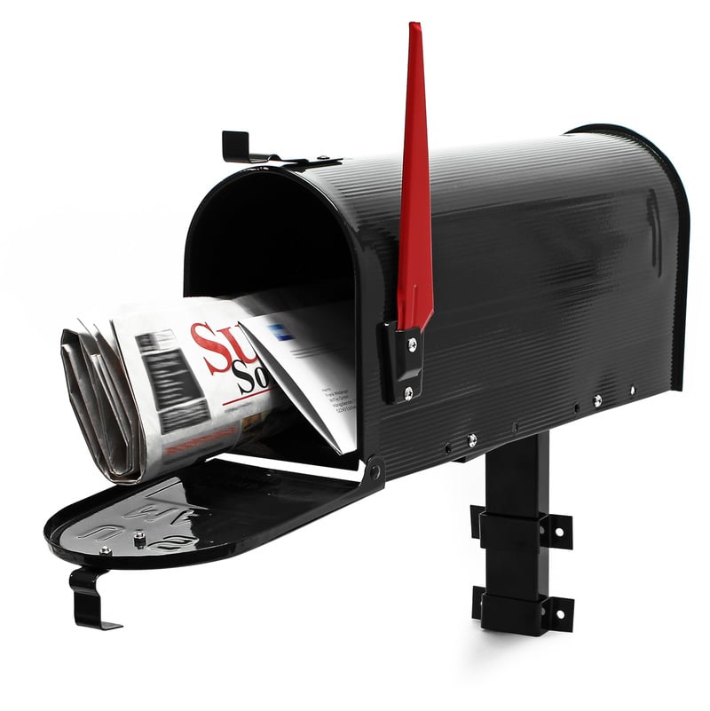 

Buzón US Mailbox diseño americano negro soporte de pared vintage retro cartas correspondencia USA