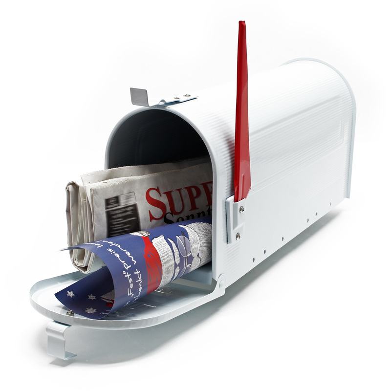 

Buzón US Mail diseño Blanco americano decorativo Correo Postal con bandera