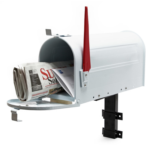 Buzón US Mailbox diseño americano blanco soporte de pared vintage retro cartas correspondencia USA
