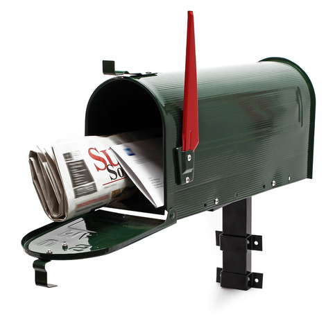 Buzón US Mailbox diseño americano verde soporte de pared vintage retro cartas correspondencia USA