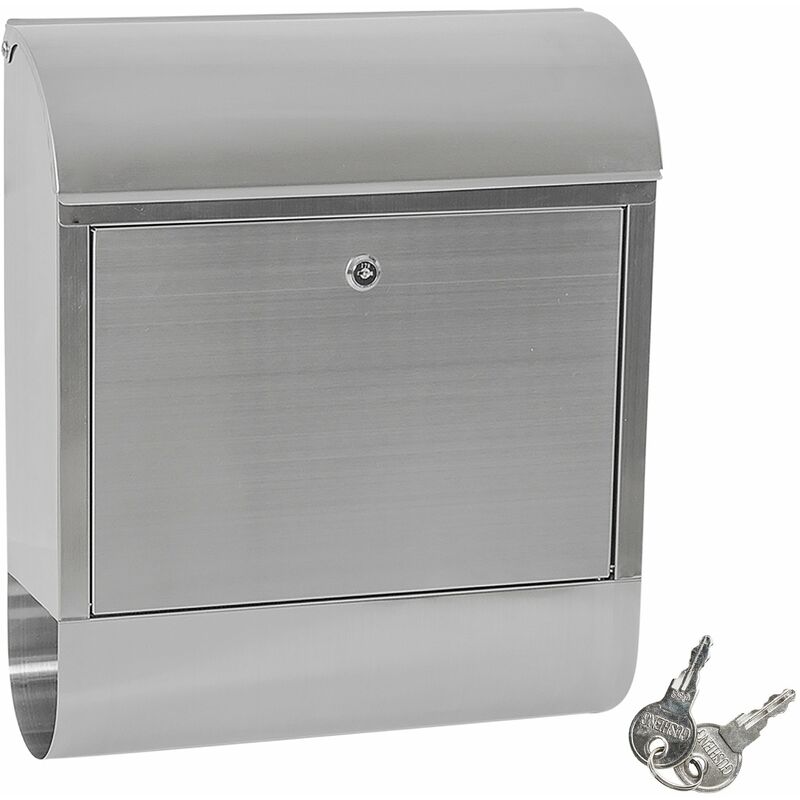 

Buzón XXL de acero inoxidable con compartimento para periódicos - buzón exterior de correo, buzón para cartas con compartimento para periódicos,