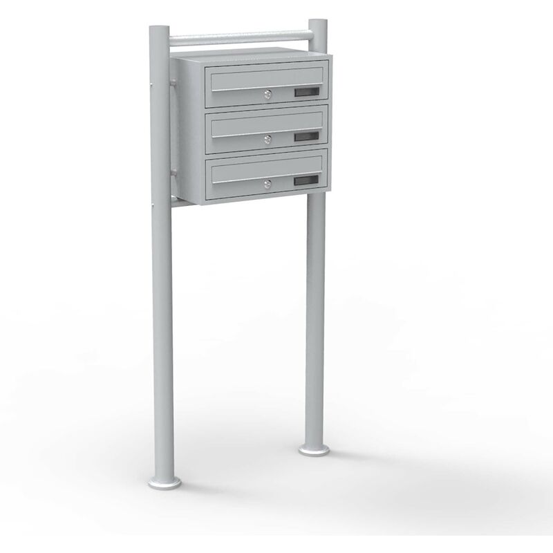 

Buzones Grupo 3 Plateado Pie Soporte Decorativo Polvo Exterior Recubrimiento Polvo