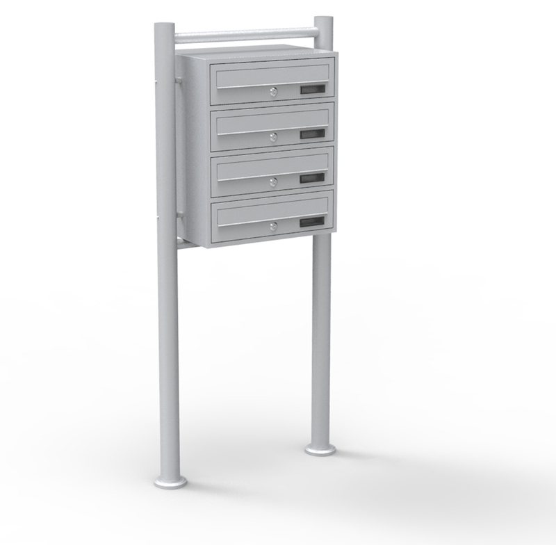 

Buzones Grupo 4 Plateado Pie Soporte Decorativo Polvo Exterior Recubrimiento Polvo