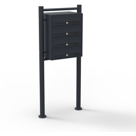 Buzones Grupo Sistema de 10 Decorativo plateado Pie Soporte Exterior Cerradura Recubrimiento Polvo