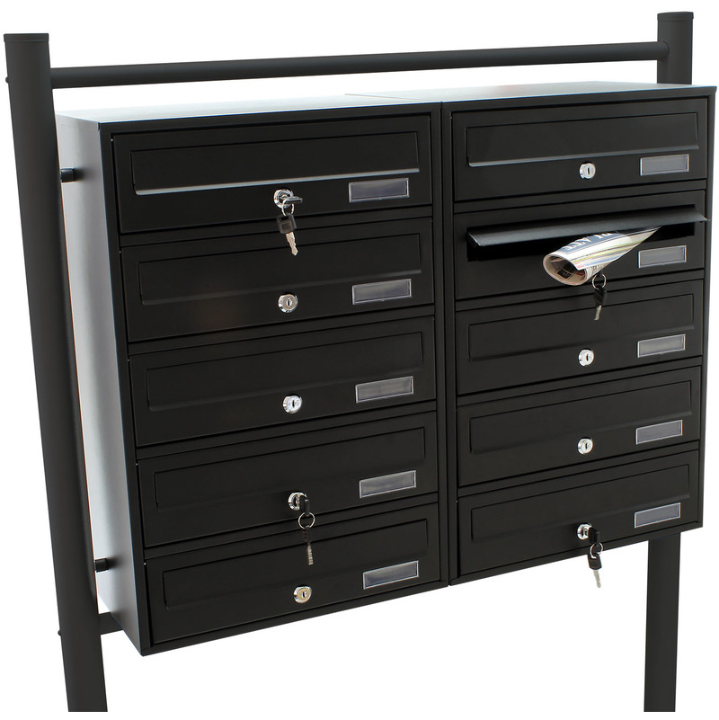 

Buzones Grupo 10 Negro Pie Soporte Decorativo Polvo Exterior