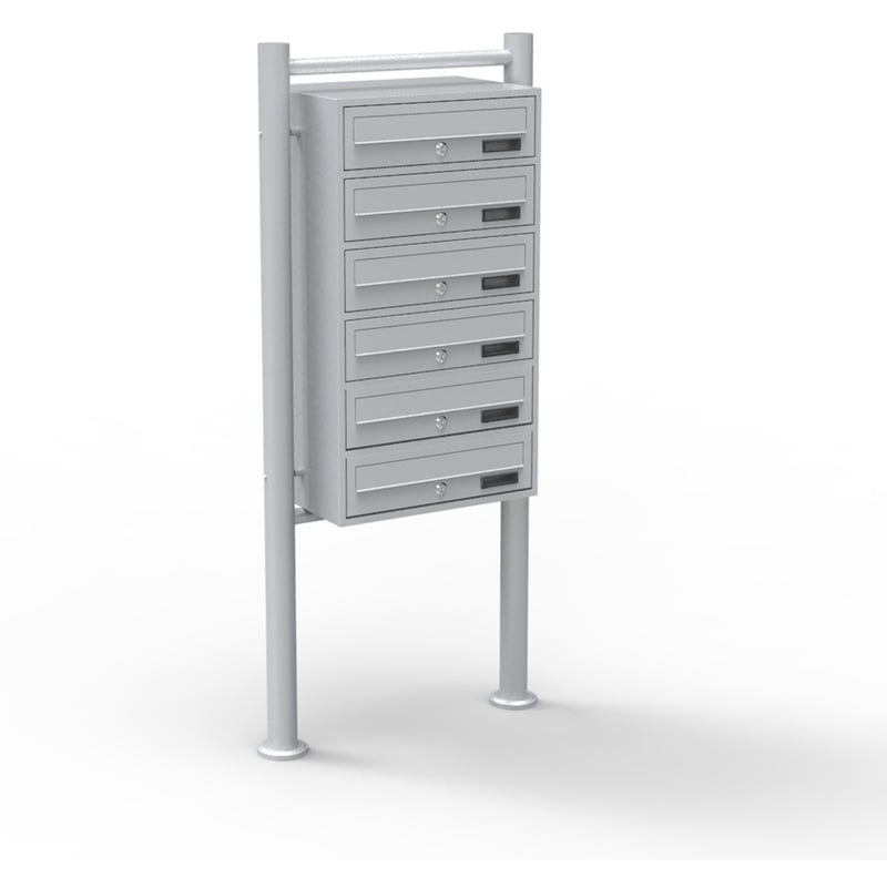 

Buzones Grupo 6 Plateado Pie Soporte Decorativo Polvo Exterior Recubrimiento Polvo