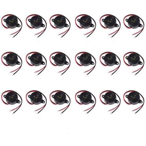 Buzzer Électronique 85 dB – 18 Pièces DC 3-24 V pour Projets Arduino et Alarmes