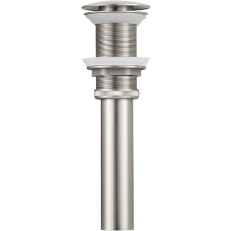 BW03NA-1 G1 1/4" Siphon de lavabo design bonde pop-up en laiton sans trop-plein pour lavabo Nickel brossé