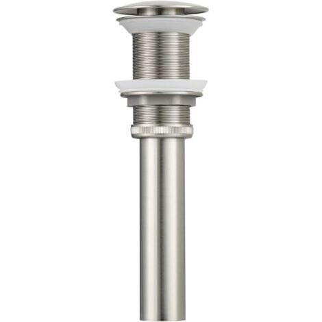 BW03NA-1 G1 1/4" Siphon de lavabo design bonde pop-up en laiton sans trop-plein pour lavabo Nickel brossé