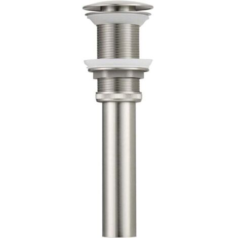 BW03NA-1 G1 1/4" Siphon de lavabo design bonde pop-up en laiton sans trop-plein pour lavabo Nickel brossé