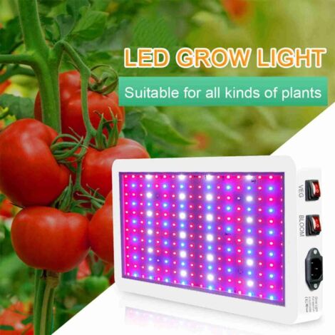 BW1000 Vollspektrum-LED-Pflanzenlampe mit UV/IR-Licht, Dual-LED-Chip für Gewächshäuser und Zimmerpflanzen, Gemüse und Blumen, Weiß