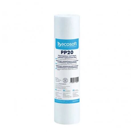 BWT – Filtre sédimentaire Ecosoft 20 microns – Cartouche filtrante en polypropylène – Protection des appareils électroménagers – Débit jusqu'à 8 L/min