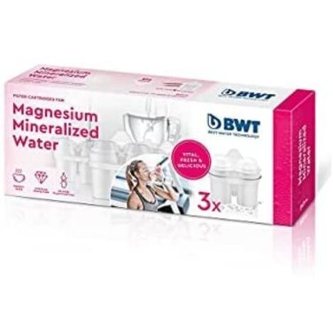 BWT filtro agua con MAGNESIO – Pack 6  Filtro jarra BWT compatible con jarra filtradora de agua  Purificador eficaz  Filtra cal, cloro y metales  Desde dureza de 15 °dH