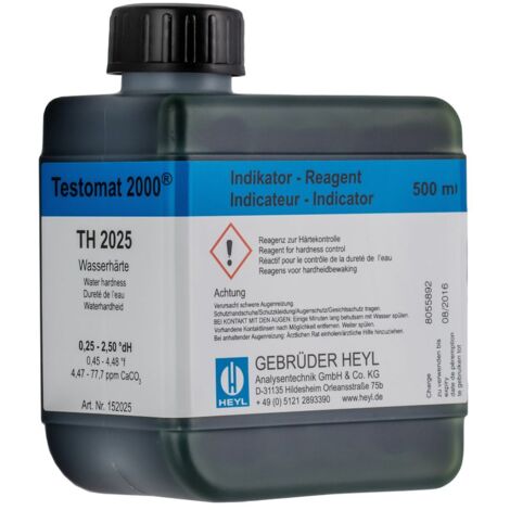 BWT Indikatorlösung 500ml 0,25-2,5 Grad dH, für Testomat 2000 Bob