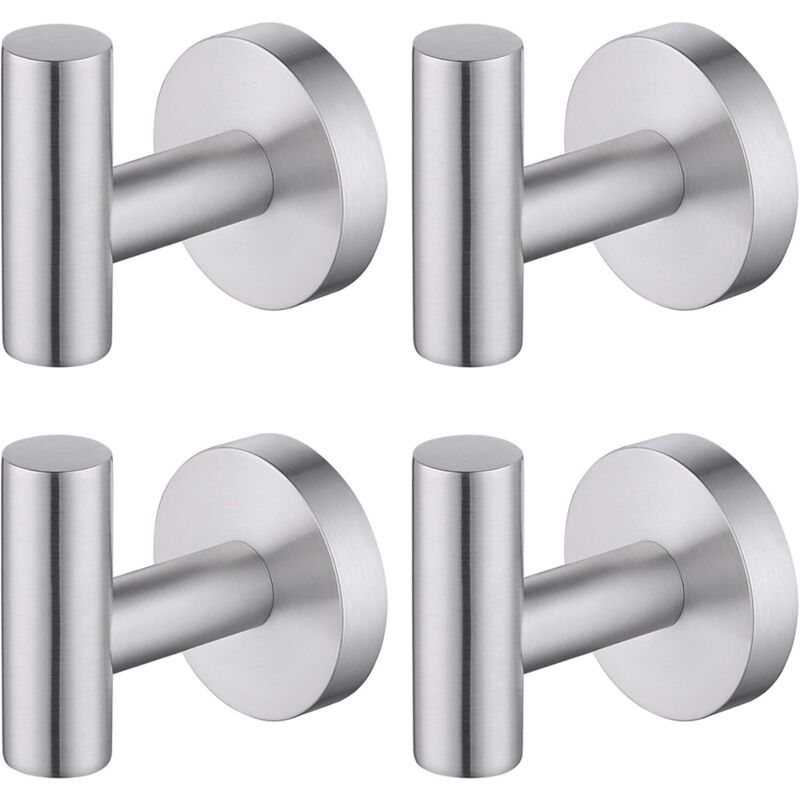 By Amazon Towel Hooks Wall Mounted Towel Hook For Bathroom Kitchen Bathrobe Cloths Hooks Brushed Stainless Steel 4 Pack, A2164DG-2-P4